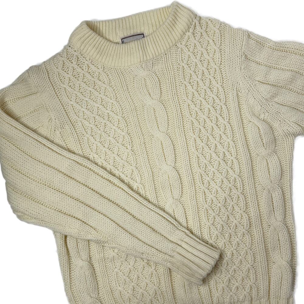 Vintage 60s Supreme Cable Knit Fishermen Sweater size Small